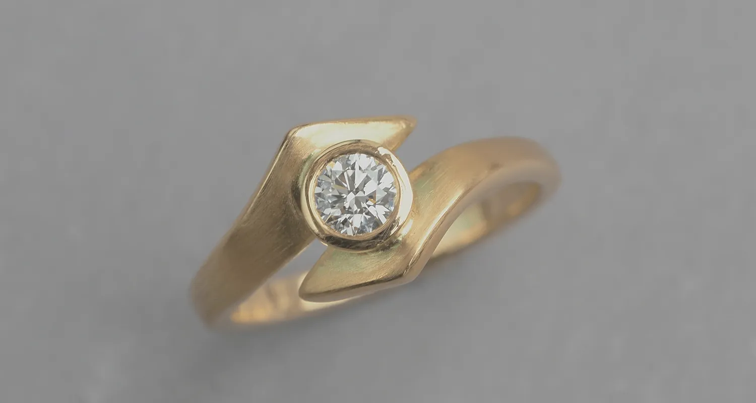 Verlobungsring aus Roségold 585/- mit einem Brillanten 0,25 carat