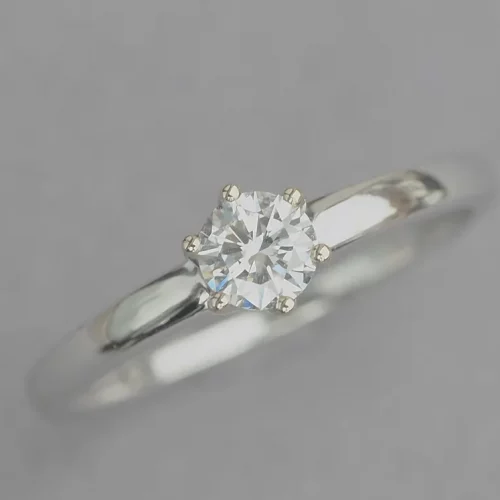 Verlobungsring aus Weißgold 585/- mit einem Brillanten